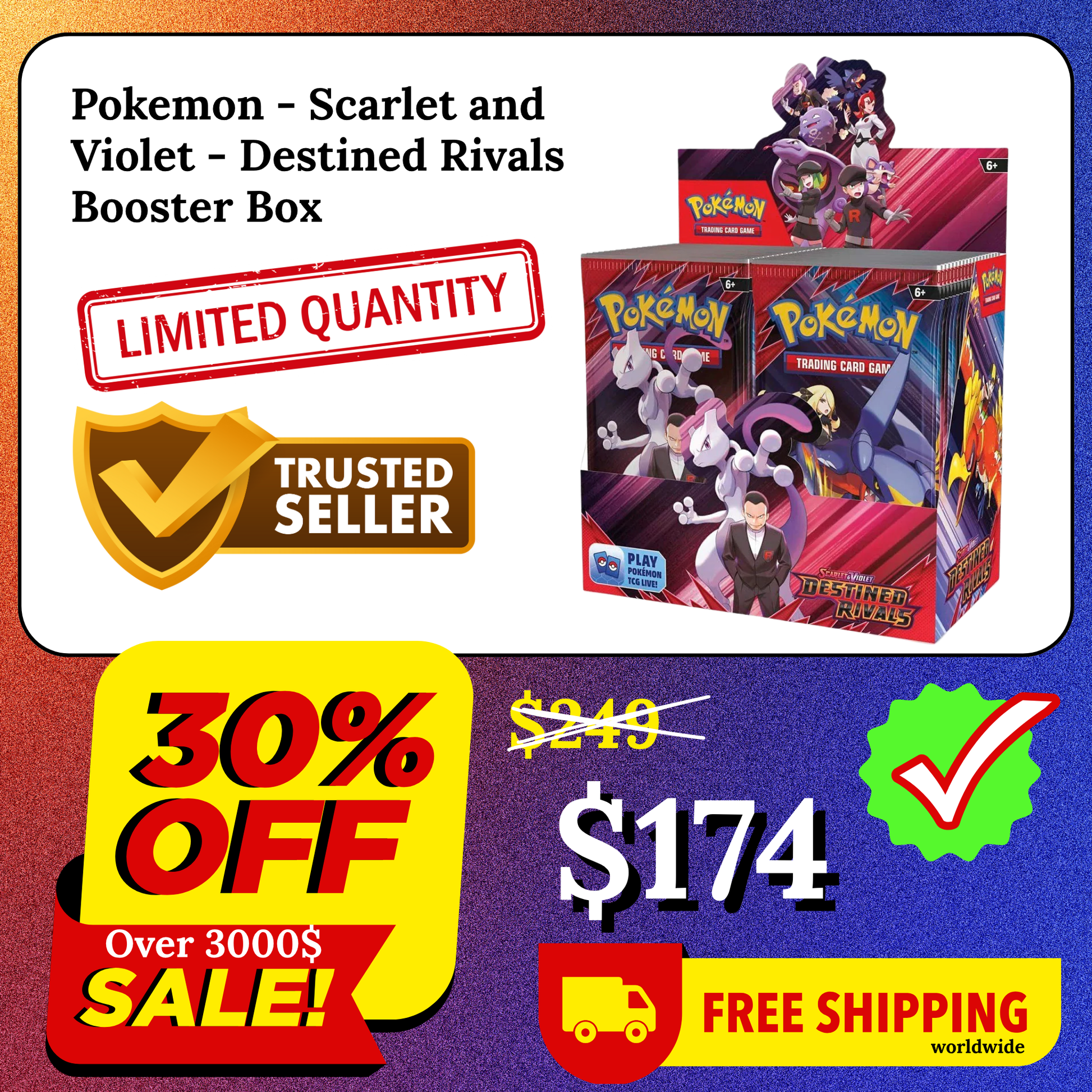 Pokemon - Scarlet and Violet - Destined Rivals Booster Box 15% OFF